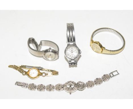 Five ladies wristwatchesTo include Lorus, Storm and Technos (5). 