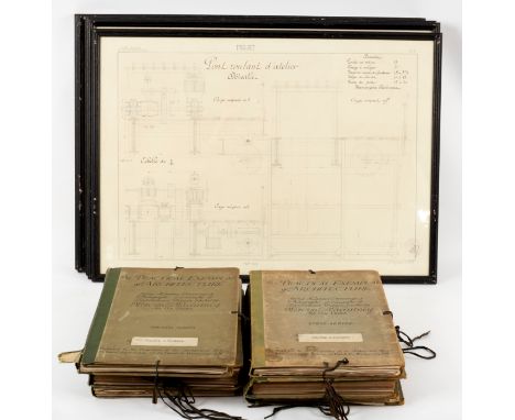 Macartney (M) The Practical Exemplar of Architecture, 6 series and six and five scale drawings of a 19th Century engine