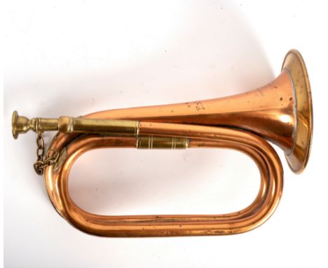 A copper bugle, 29cm long