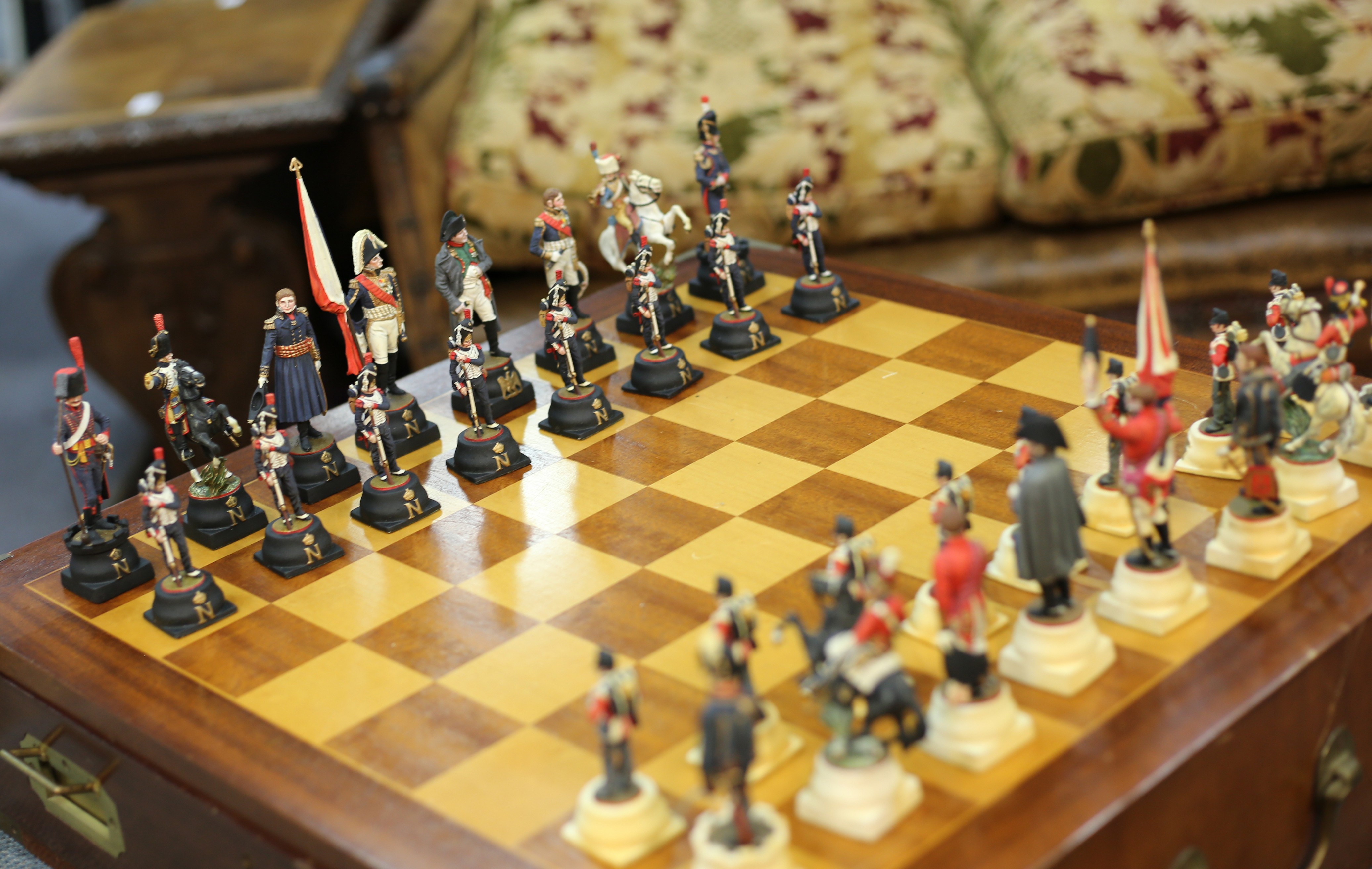 A Waterloo chess set of a limited edition of 250 sets, complete with ...