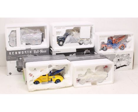 First Gear: A collection of five boxed First Gear models, 1:34 Scale, to comprise: 1955 Diamond-T Tow Truck, 1953 Kenworth 'B