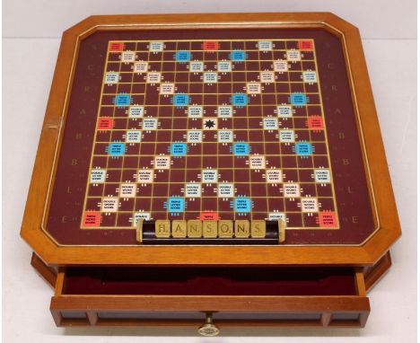 Scrabble: The Collectors Edition, by J.W. Spear &amp; Sons PLC, 1992, within glazed case complete with pull out drawer. Conte