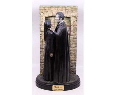 Dracula: A high-quality model of Dracula 1972 AD of Van Helsing and Laura Bellows, by Nick Bradshaw, height approx. 43cm. Fig