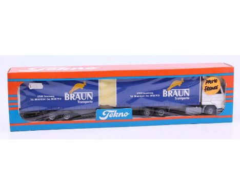 Tekno: A boxed Tekno diecast, Braun Transports lorry, 1:50 Scale, Made in Holland. Vehicle appears in very good condition, bo