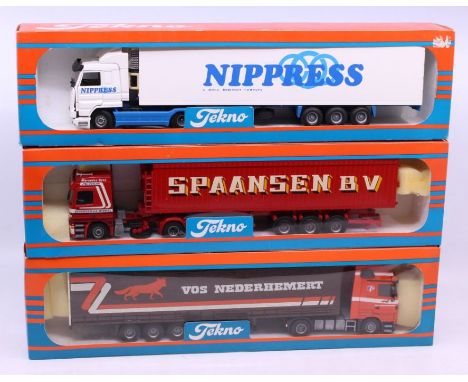 Tekno: A boxed Tekno diecast, Vos Nederhemert lorry, 1:50 Scale, Made in Holland. Together with another boxed Tekno diecast, 