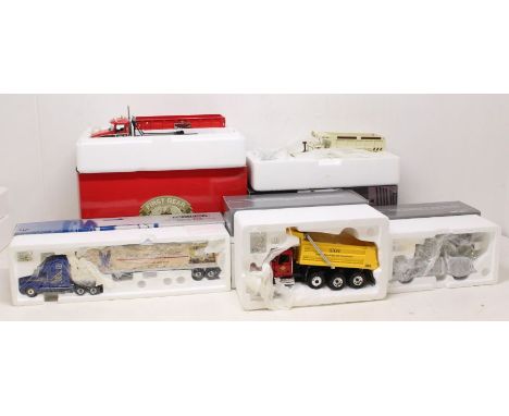 First Gear: A collection of five boxed First Gear models, 1:34 Scale, to comprise: 1955 Tow Truck, Model R-600 Dump with Snow