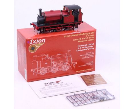 Ixion: A boxed Ixion Model Railways, O Gauge, 1:43.5 Scale, Hudswell Clarke 0-6-0 Standard Contractor's Tank. Original box. A