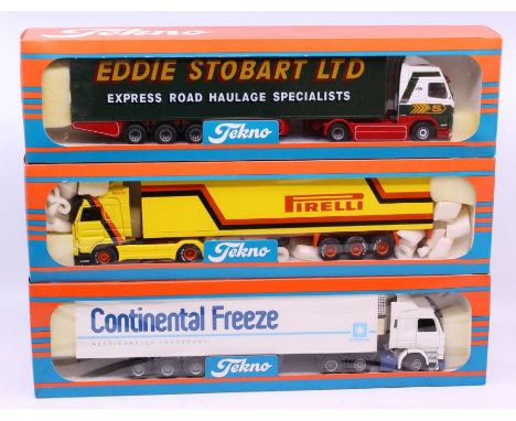 Tekno: A boxed Tekno diecast, Pirelli lorry, 1:50 Scale, Made in Holland. Together with another boxed Tekno diecast, Continen