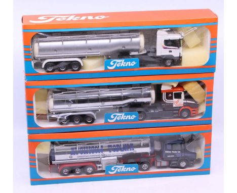 Tekno: A boxed Tekno diecast, Atchison tanker, 1:50 Scale, Made in Holland. Together with another boxed Tekno diecast, Tiltra