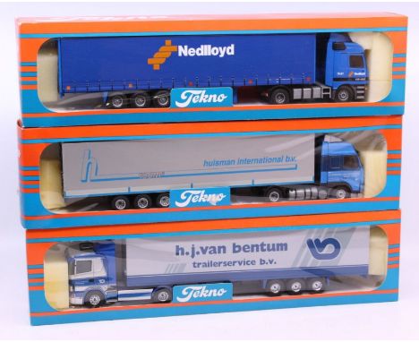 Tekno: A boxed Tekno diecast, Nedlloyd lorry, 1:50 Scale, Made in Holland. Together with another&nbsp;boxed Tekno diecast, Hu