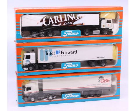 Tekno: A boxed Tekno diecast, Carling Black Label lorry, 1:50 Scale, Made in Holland. Together with a&nbsp;boxed Tekno diecas