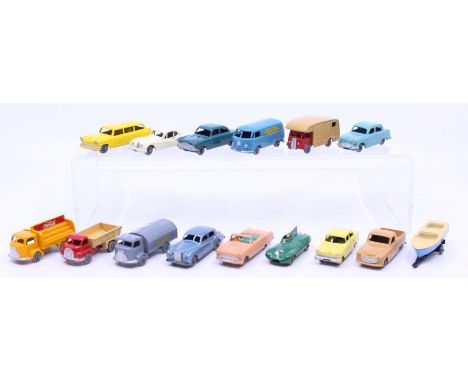 Matchbox: A collection of assorted unboxed, Moko Lesney Matchbox vehicles to comprise: American Ford Station Wagon 31, Jaguar