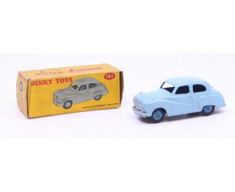 Dinky: A boxed Dinky Toys, Austin Somerset Saloon, 161, light blue body. Condition is fair, paint chips to vehicle, box has a