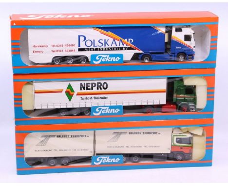 Tekno: A boxed Tekno diecast, Polskamp lorry, 1:50 Scale, Made in Holland. Together with another&nbsp;boxed Tekno diecast, Ne