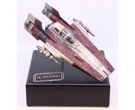 Star Wars: A high-quality model of the Star Wars A-Wing vehicle, no manufacturer marks, possibly handmade, height approx. 26c
