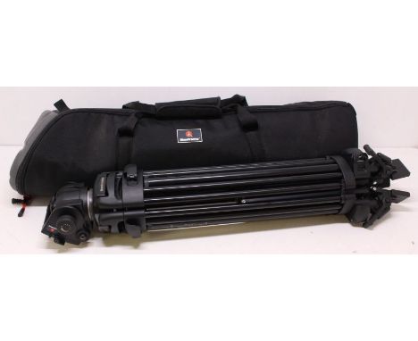 Manfrotto: A Manfrotto 525 MVB Tripod, complete with Manfrotto 501 head, within Manfrotto case.