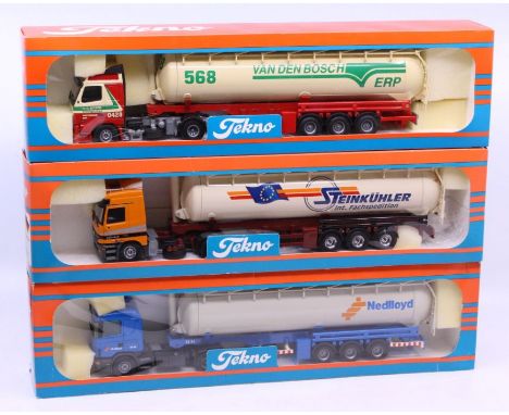 Tekno: A boxed Tekno diecast, Van Den Bosch tanker, 1:50 Scale, Made in Holland. Together with another&nbsp;boxed Tekno dieca