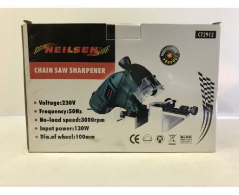 A 230 volt 130 watt chainsaw sharpener
