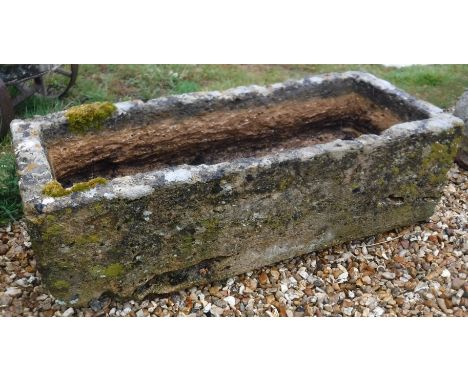 A rectangular natural stone trough, 107 cm x 45 cm CONDITION REPORTS there is a hole in the bottom also a hole in the side se