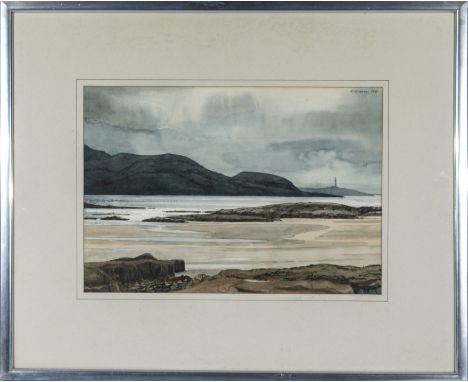 Alistair Graham - Framed watercolour titled 'Beach at Sanna Ardnamurchan' signed. 30cm x 44cm
