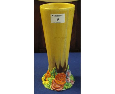 Clarice Cliff Wilkinson Pottery 'Bizarre' 'My Garden' pattern tapering cylinder vase.(B.P. 24% incl. VAT)   CONDITION REPORT: