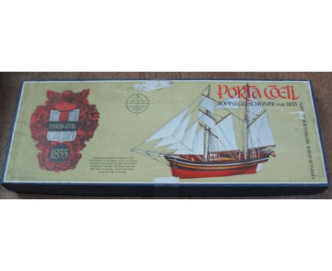 Stein Graeber Modelle, Porta Coeli top sail schooner from 1835 Hamburg, in original box with instruction manual etc. (B.P. 24