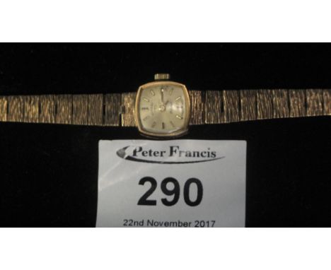 Lady's Rotary 9ct gold bark effect wristwatch and strap, in box.(B.P. 24% incl. VAT)   CONDITION REPORT:  15.9 grams