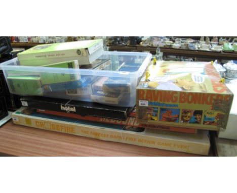 Collection of vintage board and other games to include: Subbuteo table soccer with 00 scale players; Raving Bonkers; Scrabble