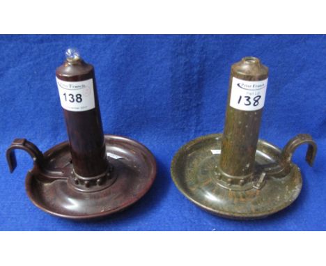 Pair of brown Bakelite Stesco battery operated chamber stick night lights.  (2)(B.P. 24% incl. VAT)