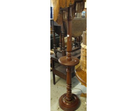 Modern stained hardwood standard lamp on circular, stepped base.(B.P. 24% incl. VAT)