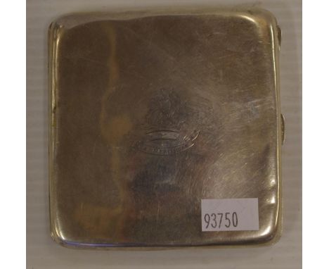 Vintage Australian sterling silver cigarette case stamped 'Fx&R (for Fairfax & Roberts) & 'Stg silver', & with engraved famil