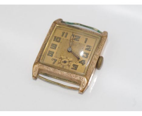 Large vintage 9ct cased watch total weight approx 19.3 grams, not working when tested