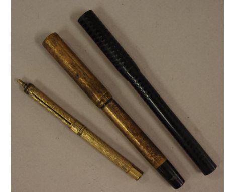 Two vintage pens and a pencil to include one pen with 14ct nib