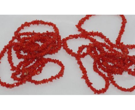 Two vintage coral necklaces