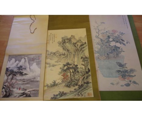 Three vintage Chinese scrolls