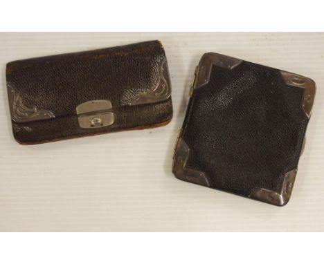 Two vintage sterling silver & leather purses as inspected