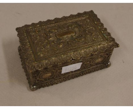 Vintage ornate WMF trinket box 9cm x 6cm, 3.5cm high approx.