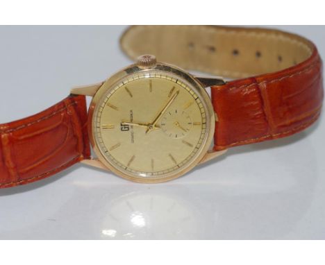 Girard Perregaux gilt 17 Jewels vintage watch with leather strap