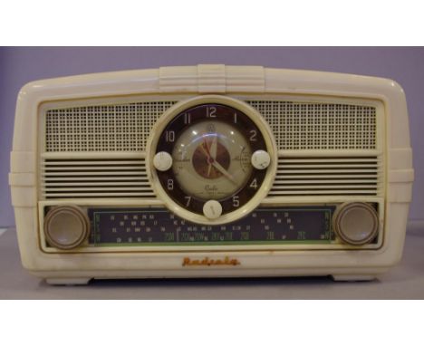 Vintage AWA  Radiola bakelite clock radio 35cm wide