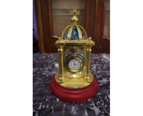 Decorative clock, thermometer & barometer combination, 17cm high approx.