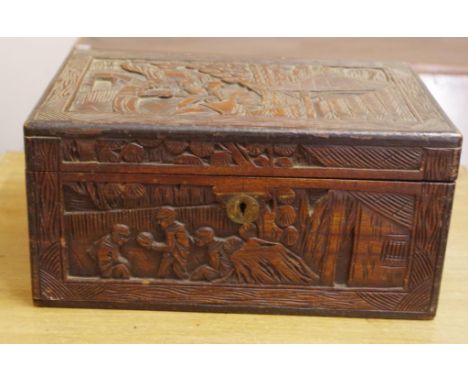 Vintage Chinese jewellery box 31cm wide