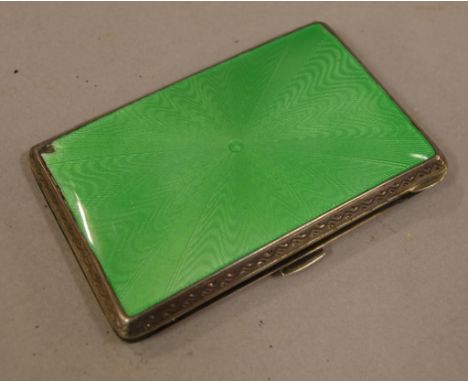 Silver & enamel cigarette case stamped 925, 6cm x 9cm approx.