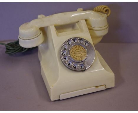 Vintage 300 series ivory bakelite telephone small chip to front cover of phone