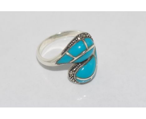 Silver ring with turquoise size: R/8