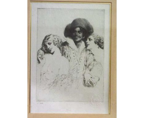Norman Lindsay , (1879-1969) 'Trio' Facsimile print limited edition. 242/550, 17.5 x 12.8 cm,