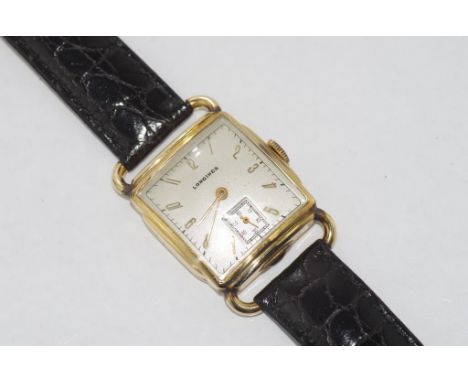 Vintage Longines 10ct gold filled watch with new leather strap