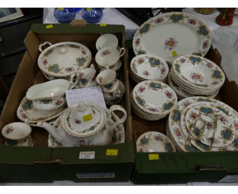 Two boxes of Royal Albert Berkeley pattern part tea and dinner service 