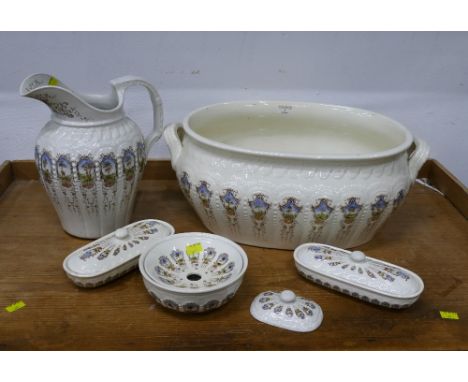 Five piece jug and basin set