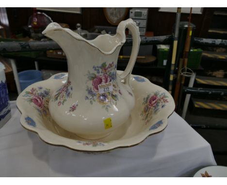 Floral Ironstone wash basin and jug 