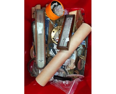 A selection of clock and barometer parts 